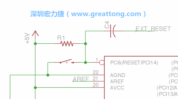 很多PCB設計者的設計不符合人體工學，他們使用很小的按鈕、不方便的元件配置和難以解讀的標簽，千萬不要變成這樣！這次我們的設計有一個大小合適的重置按鈕（reset button）和可以清楚辨認是否已經(jīng)接上電源的LED指示燈。