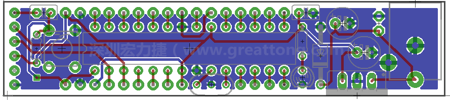 以上就是布線的所有步驟了。接下來就只剩下絲印（silk-screen）、建立Gerber檔跟drill檔和送去印刷電路板廠制作的步驟。