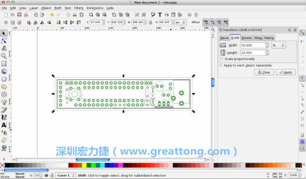首先，你需要取得電路板設(shè)計圖的PNG圖檔，才能在上面進(jìn)行繪制。這件事做起來比用說的難上許多，而其中一種方法如下所示（我們會先假設(shè)你正在使用Inkscape向量繪圖工具）。