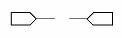端點(diǎn)連接符號(hào)符號(hào)有下列二種，可使用鍵盤(pán) [Ctrl + Tab] 鍵切換：