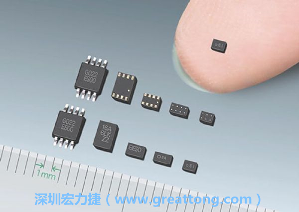 常規(guī)IC與WLP制作的封裝設(shè)計(jì)元件，尺寸有極大的差異，WLP僅需晶粒尺寸就有相同的電氣特性。