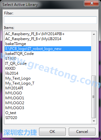 若要存到另外一個library 里， 要點選在File->Current library 重新再選擇Active Library， 就可以點選 File->Save Module in Acitve library 