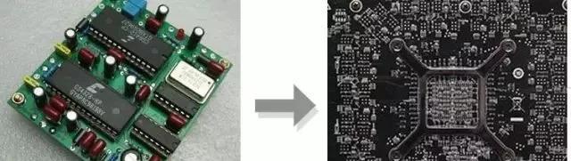 PCBA元器件由大變小，由稀疏到密集的變化趨勢